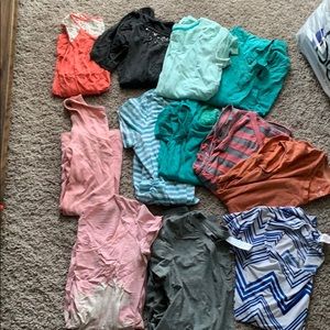 12 summer maternity shirts all size small